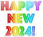 2024 Colorful Happy New Year PNG Clipart
