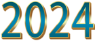 2024 Gold Blue PNG Clipart