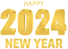 2024 Gold Happy New Year PNG Clipart