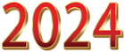 2024 Gold Red PNG Clipart