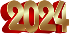 2024 Gold Red PNG Clipart