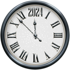 2024 New Year Metal Clock Tree PNG Clipart