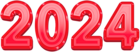 2024 Text Red PNG Clipart