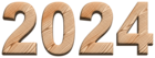 2024 Wooden Text PNG Clipart