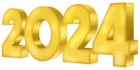 2024 Yellow 3D PNG Clipart