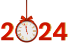2024 with Clock Red PNG Clipart.png