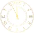 2025 Decorative New Year Clock Clip Art