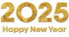 2025 Gold Happy New Year ClipArt Image