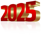2025 Red Gold 3D PNG Clipart