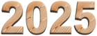 2025 Wooden Text PNG Clipart