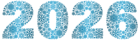 2026 Blue Snowflakes Style PNG Clipart Image