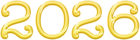 2026 Gold Elegant Transparent Clipart