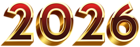 2026 Gold Red Transparent PNG Clipart
