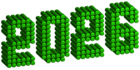 2026 Green Dots 3D PNG Clipart