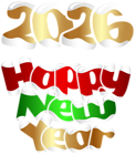 2026 Happy New Year PNG Clip Art Image