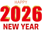 2026 Happy New Year PNG Clipart