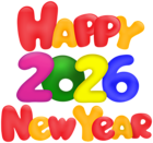 2026 Happy New Year Transparent PNG Clipart