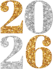 2026 Silver Gold PNG Clipart