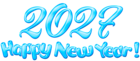 2027 Blue Happy New Year PNG Clip Art Image