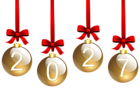 2027 Christmas Balls Transparent PNG Clipart