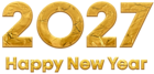 2027 Gold Happy New Year ClipArt Image