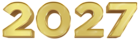 2027 Golden Transparent Clipart