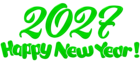 2027 Green Happy New Year PNG Clip Art Image