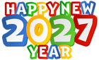 2027 Happy New Year Clip Art PNG Image