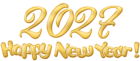 2027 Happy New Year PNG Gold Clip Art Image