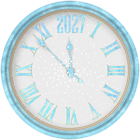 2027 New Year Snowy Clock PNG Clipart