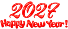 2027 Red Happy New Year PNG Clip Art Image