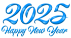 Blue Happy New Year 2025 PNG Clipart Image