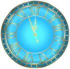 Blue New Year Clock PNG Clipart