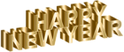 Gold Happy New Year Clip Art Image
