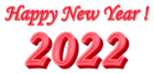 Happy New 2022 Red PNG Clipart
