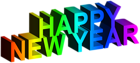 Happy New Year 3D Colorful Text PNG Clipart