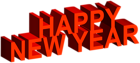 Happy New Year 3D Red Text PNG Clipart