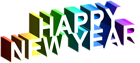 Happy New Year 3D Text PNG Clipart