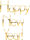 Happy New Year Gold PNG Clip Art Image