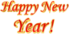 Happy New Year Gold Red Transparent Clipart