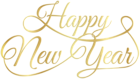 Happy New Year Golden Text PNG Clipart