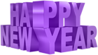 Happy New Year Purple Text PNG Clipart