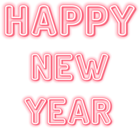 Happy New Year Red Neon PNG Clipart
