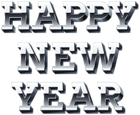 Happy New Year Silver PNG Clip Art Image