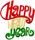 Happy New Year Text Decorative PNG Clipart