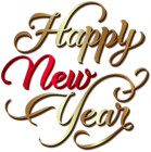 Happy New Year Text PNG Transparent Clipart