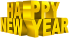 Happy New Year Yellow Text PNG Clipart