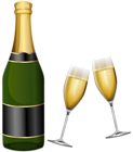 New Year Champagne and Glasses PNG Clipart