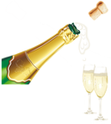 New Year Champagne with Glasses PNG Clipart Picture