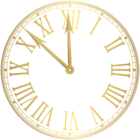 New Year Clock Gold PNG Clipart